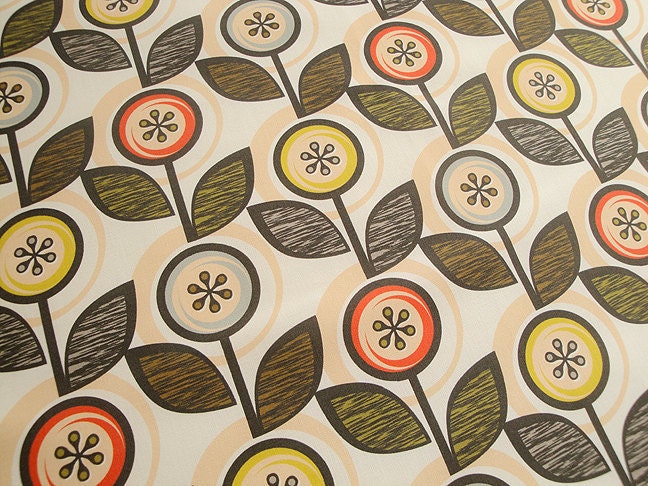 Original Fabric, Footnote Flower, Fat Quarter, Midcentury Modern