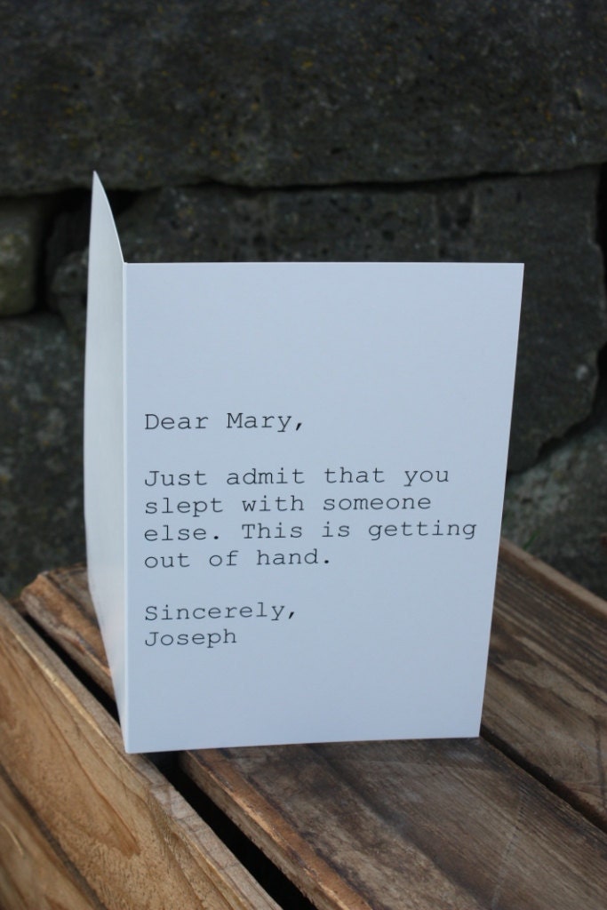 Greeting Card - Dear Mary, Sincerely Joesph