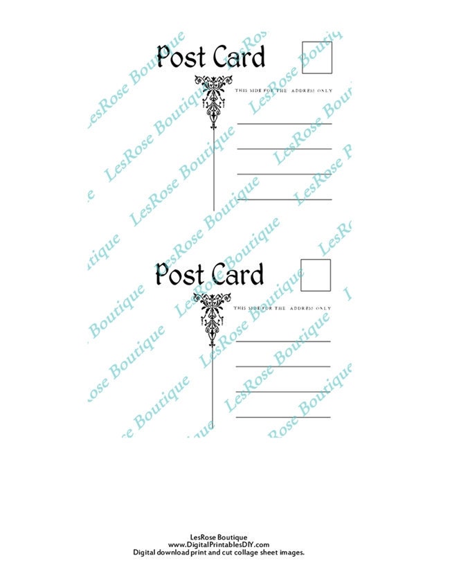 Postcard Template Image Design Your Own by AllDigitalPrintables