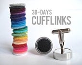 30-in-1 felt cufflinks. Silver tone. Perfect for photo projects too.