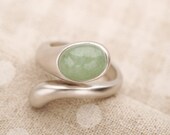 Light Jade Wrap Ring, Adjustable