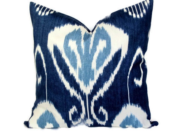 Indigo Kravet Decorative Pillow Cover - Throw pillow - Bansuri Indigo -18x18, 20x20