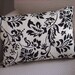 Damask Home Decor Pillow Cover Cream Cotton Black Damask Graphic Floral Print 12 x 16