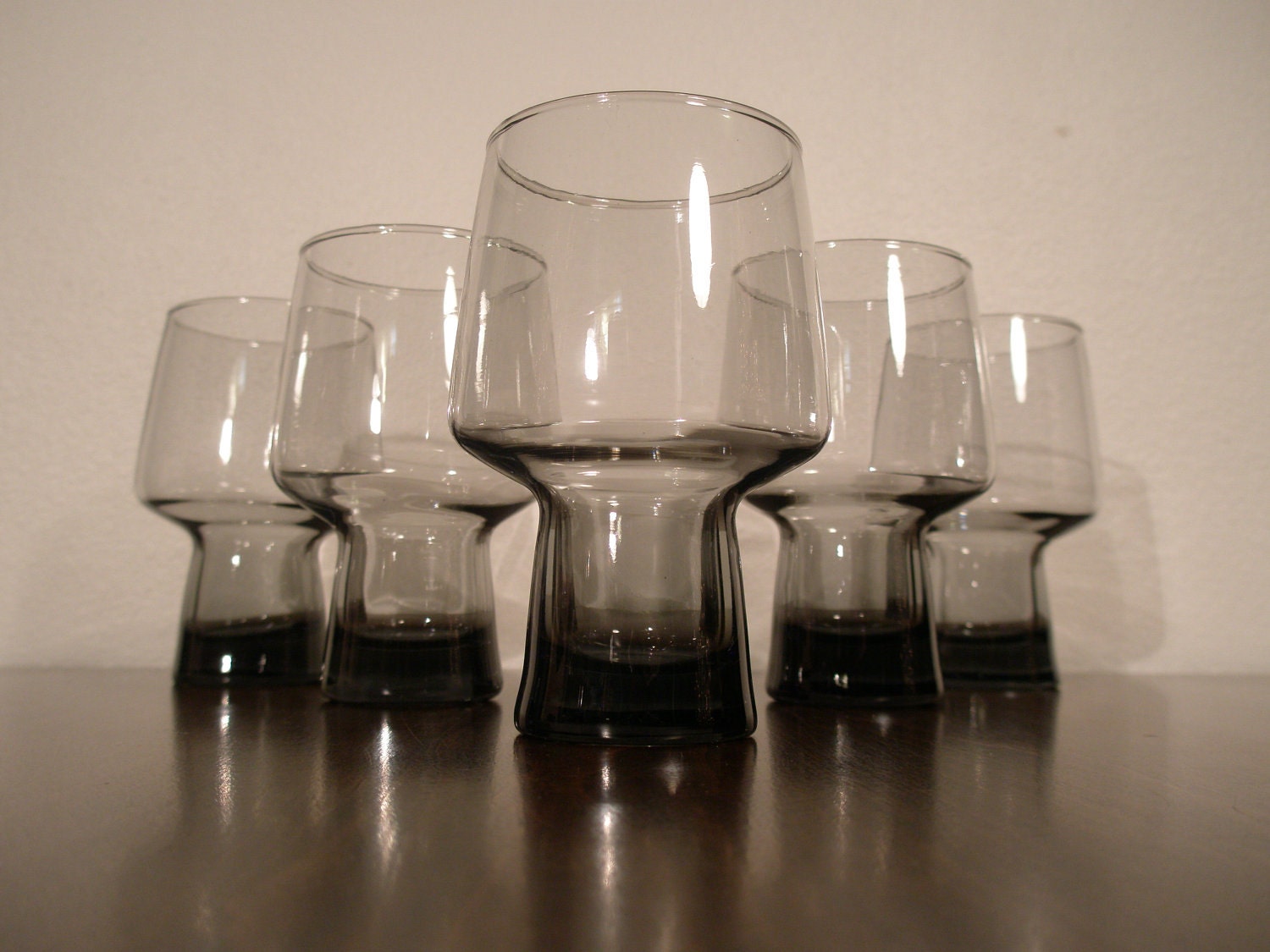 VINTAGE MODERN Glasses - Black Gray Slate Colored Glass