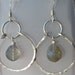 Labradorite Earrings Hammered Hoop Edition Labradorite Teardrop Silver FREE SHIPPING