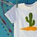 Children's Cactus Appliqued Tshirt, White Short-Sleeved 24 month/2T, Summer Clothing, READY-TO-SHIP
