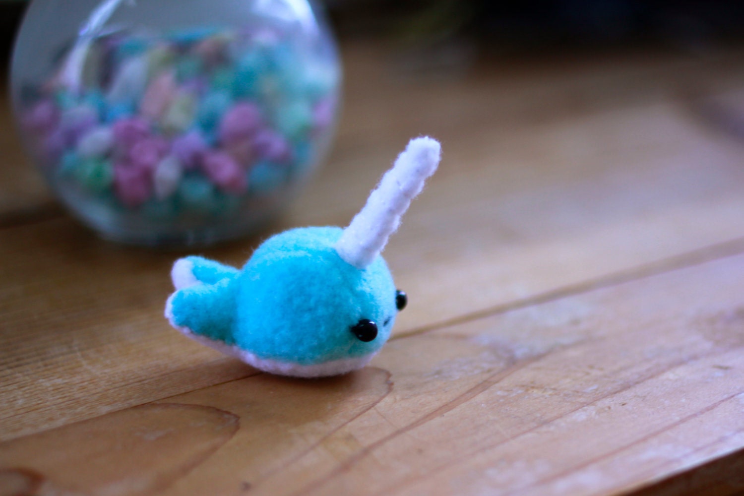 Baby Narwhal Plushie (Handmade)