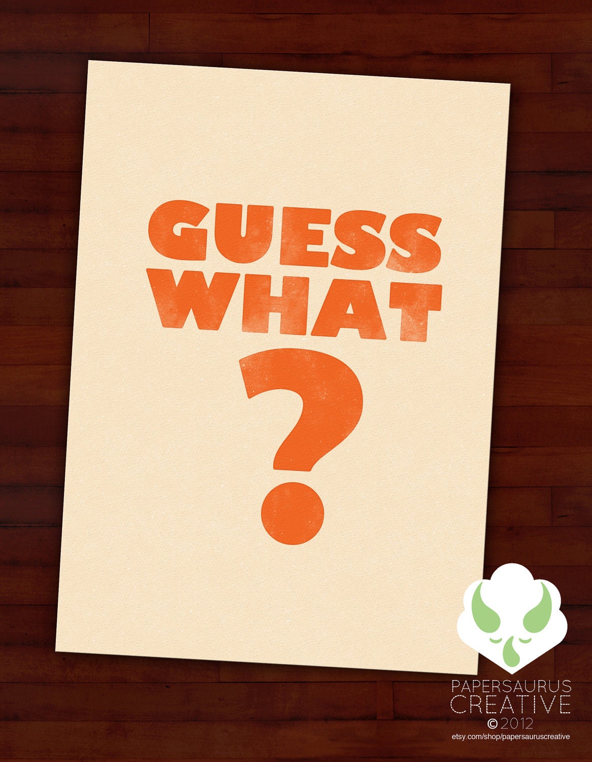 Greeting card - Guess what, Chicken butt - humor
