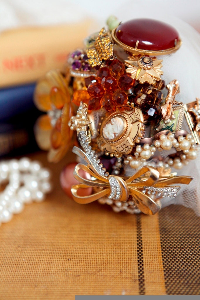 Jewelry Bouquet - Vintage Brooch and Earrings