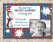 Dr. Seuss custom birthday invitation
