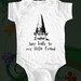 say hello to my little friend - gnome - graphic printed on Infant Baby Onesie, Infant Tee, Toddler T-Shirts - Many sizes