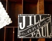 PERSONALIZED HANDLETTERED WEDDING Card or Sign - Vintage-Inspired - Couple's Names - Save the Date