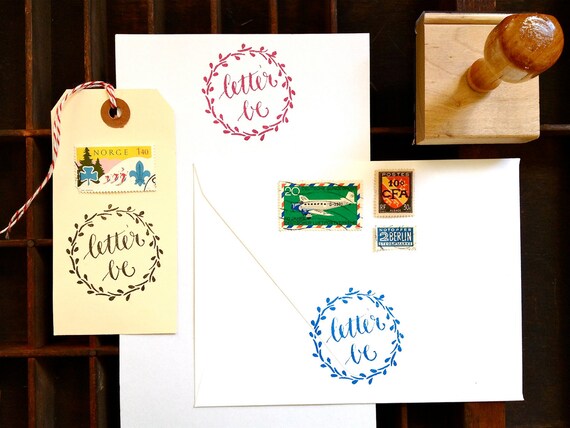 CALLIGRAPHY RUBBER STAMP - Weddings, Branding - Custom