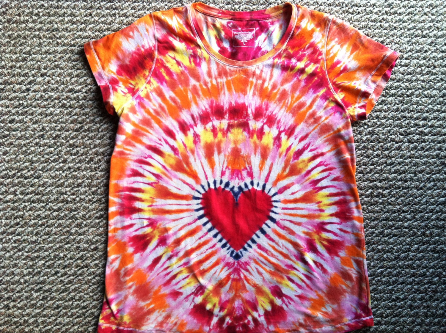 Mother's Day Maternity Tie Dye Heart T shirt