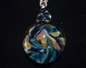 Peacock Glass Pendant OOAK