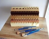 Brush holder for artists - handcrafted - pastels pencils scissors tools holder