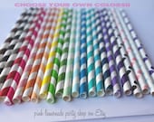 PAPER STRAWS--Pick your own COLORS --30ct with Free Printable diy Flags Il_170x135