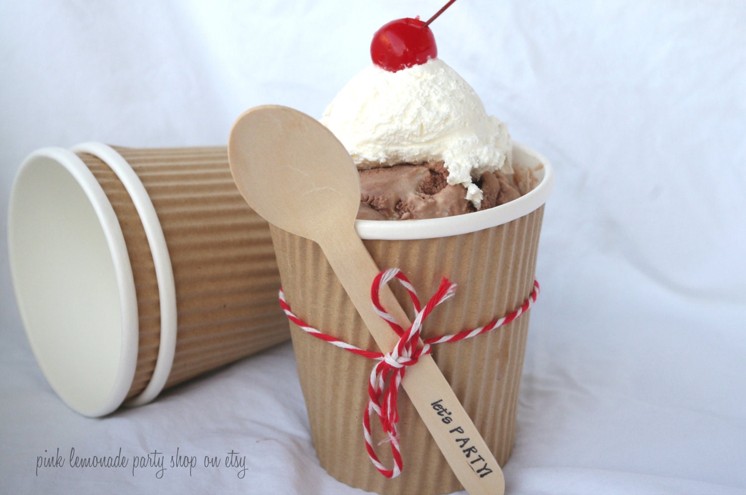 50LaRGe KRaFT PaPeR ICE CREAM CUPS16oz with DiY Printable Labels-Party Favors-Popcorn-Crafts-Ice Cream-Showers-Weddings- - pinklemonadeparty