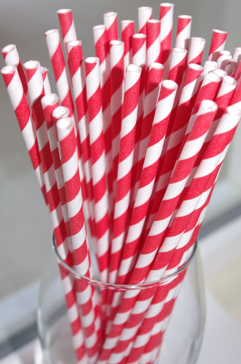 ROCKET RED & WHITE Stripes---Paper Straws---25ct with Free Printable diy Flags Il_570xn