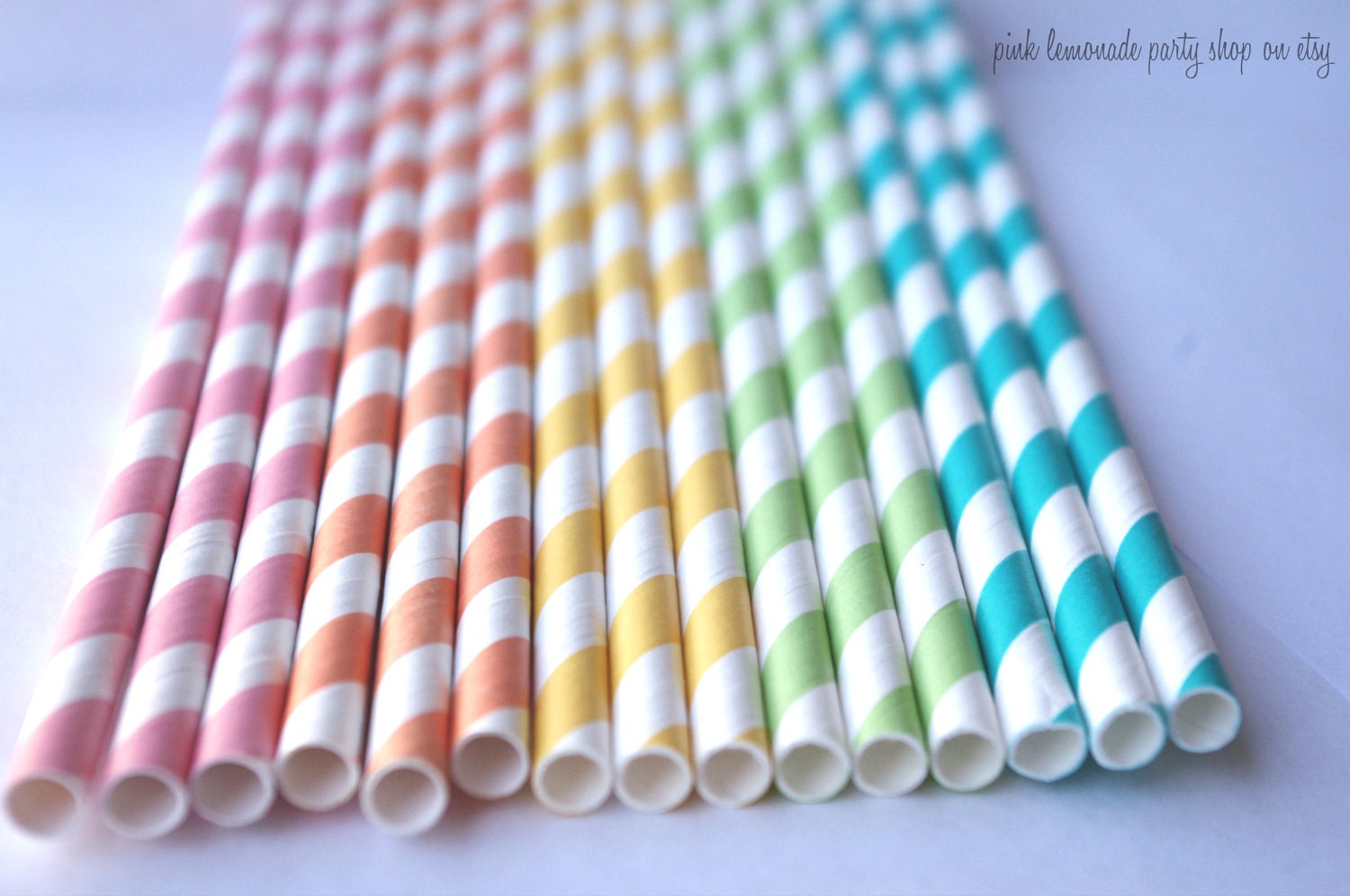 RaiNBoW Pack-PaSTeL CoLoRs- Stripes--Paper Straws--100ct with Free Printable diy Flags Il_570xn