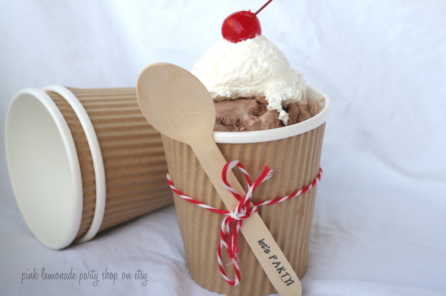 20LaRGe KRaFT PaPeR ICE CREAM CUPS16oz with by pinklemonadeparty