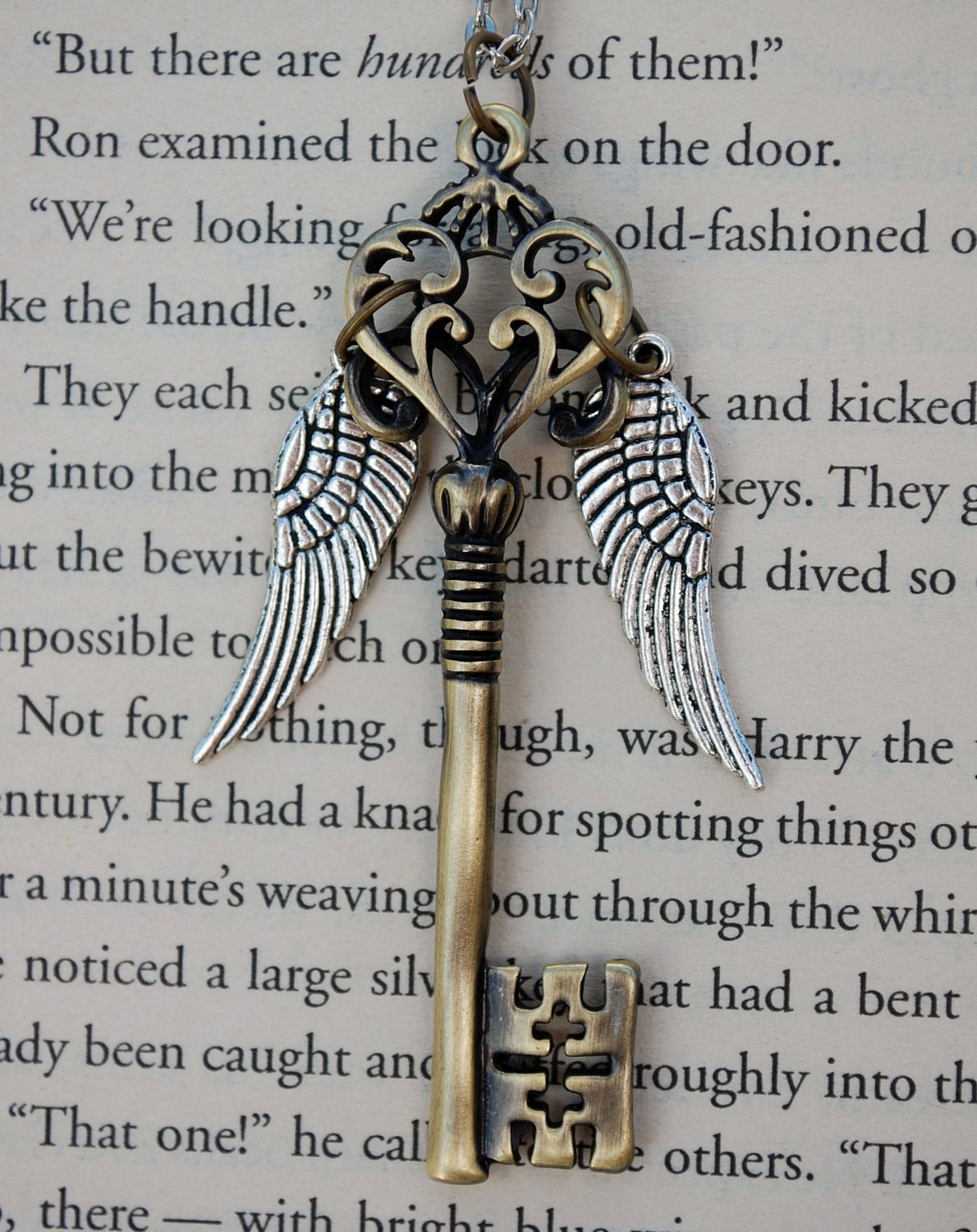 Harry Potter Winged Key Steampunk Necklace