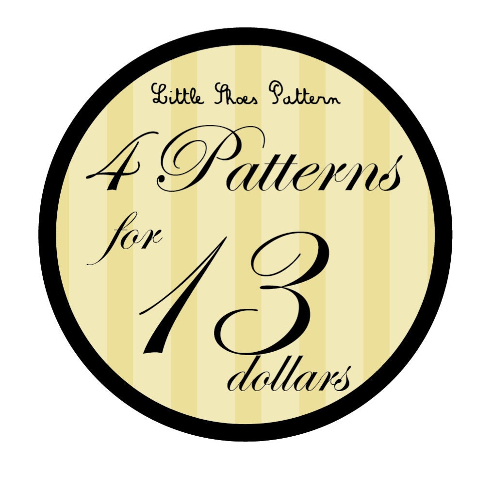 Great Deal - Buy 4 PDF Baby Shoes Pattens for 13 Dollars