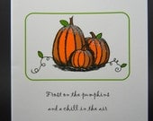 Blank Greeting Card, Pumpkin Card, Fall Decor