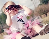 Hot Pink and Zebra Print Birthday Number Crown Tutu Outfit