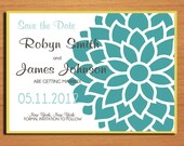 Blue Peonies Wedding Save the Date PRINTABLE / DIY