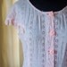 1930's Dress // Pink Eyelet Fabric with Lace Cape Sleeve Dress