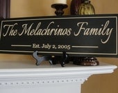 Personalized Family Name Sign Last Name Sign Engraved Bridal shower gift custom wooden sign Established family plaque Wedding gift