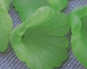 Lucite Frosted Flower Beads (Trumpet) Calla Lily Beads 12x12mm (Green) Beadcaps (50 Pieces) Jewelry Making - KarPenaEnterprises
