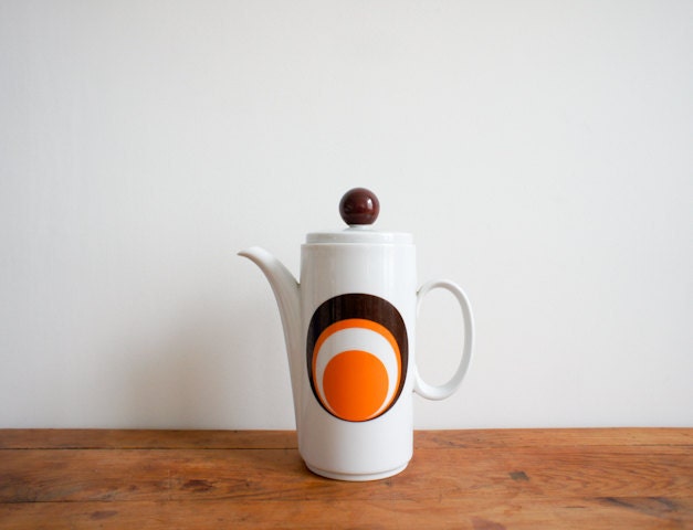 vintage WIESTERLING coffee pot from the 1970's with mod graphic made in Germany
