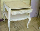 Sale Antique French Table Old Chippy Paint Cabriole Legs Shabby Cottage Chic Furniture Romantic Home