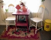 Vintage Red Farmhouse Table Cottage Original 1930s