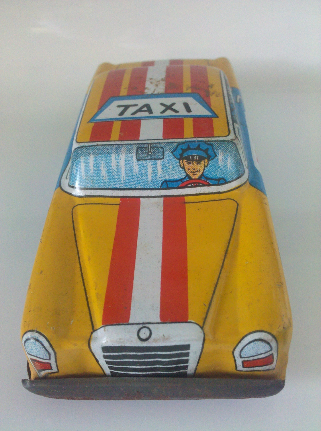 Antique Tin toy car Taxi marked made in Japan tin litho