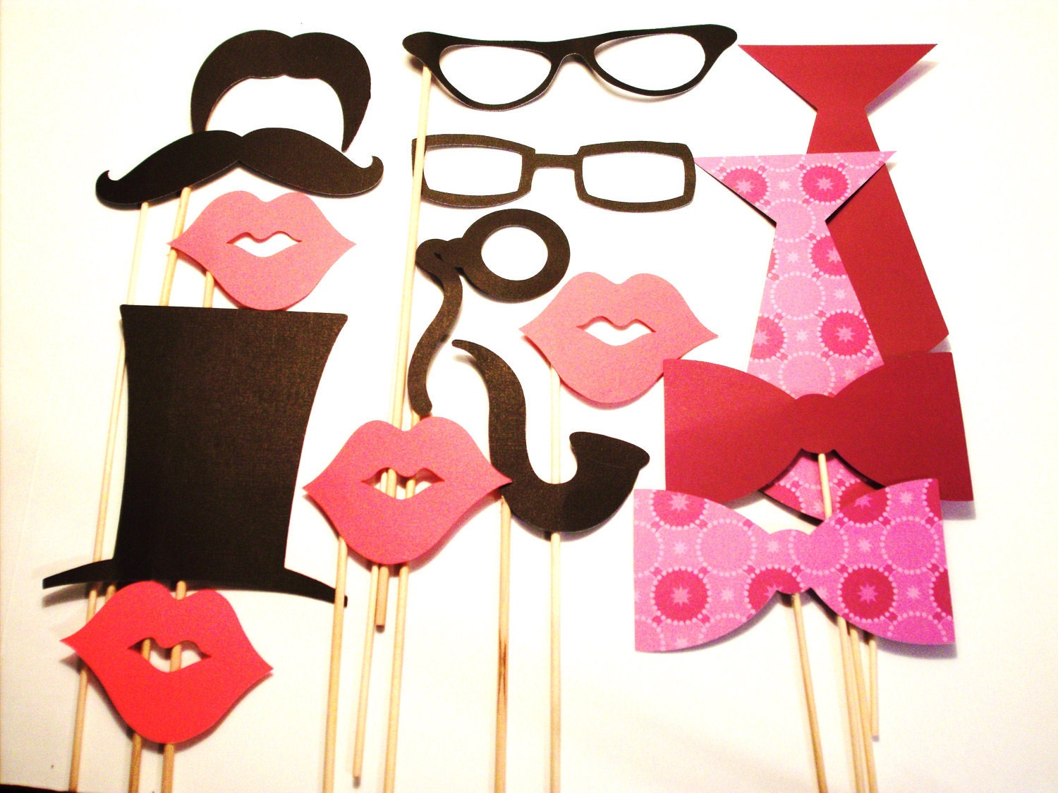 Wedding Photobooth Props - Photo Props - Wedding Photo props - Set of 15 - Purple Hipster Set
