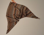 bandana- beige brown & turquoise decorate with gold