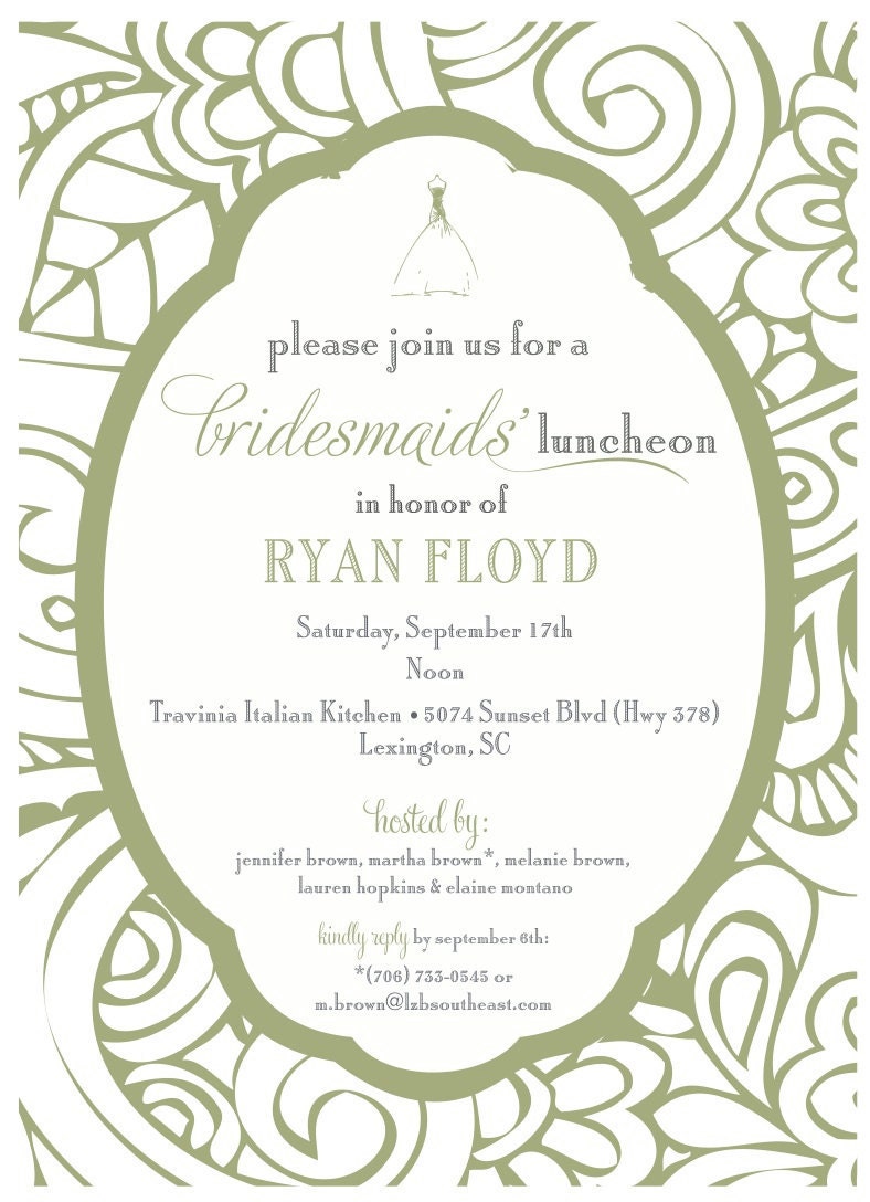 Bridesmaids Luncheon Invitation by camaddisondesigns on Etsy