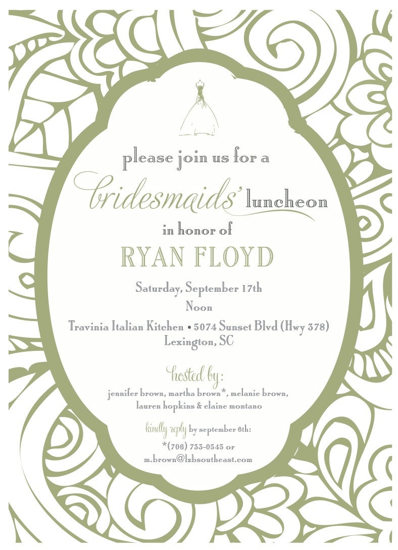 Bridesmaids Luncheon Invitation by camaddisondesigns on Etsy