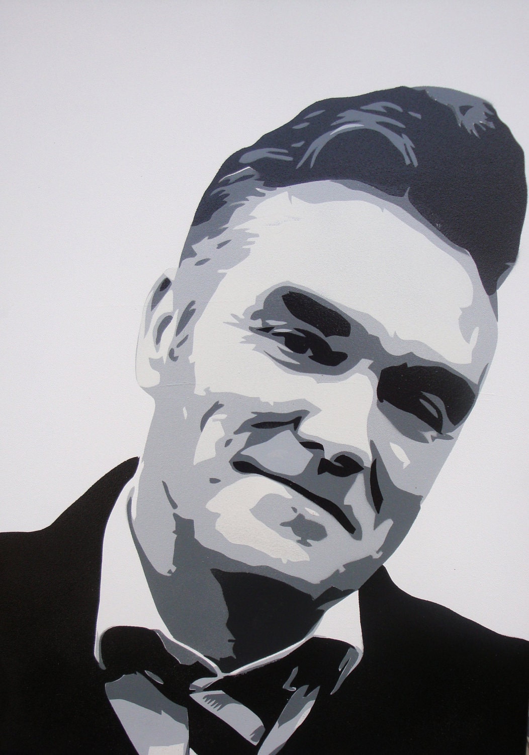 Morrissey (The Smiths) - Spraypainted Stencil Painting on Canvas (Wall Art)