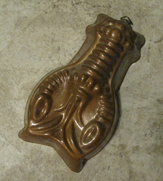 Vintage SOLID COPPER Lobster Jello Meatloaf Mold by jazzymoonz