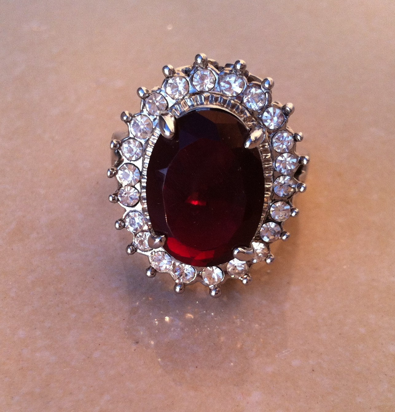 15 DOLLAR SALE Vintage Fashion Jewelry Cubic Zirconia Lady Ring Size 10