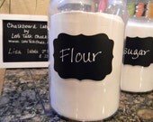 24 Vinyl Chalkboard Labels Elegant LISA 2 x 3 for Storage Organization Fancy Label Weddings