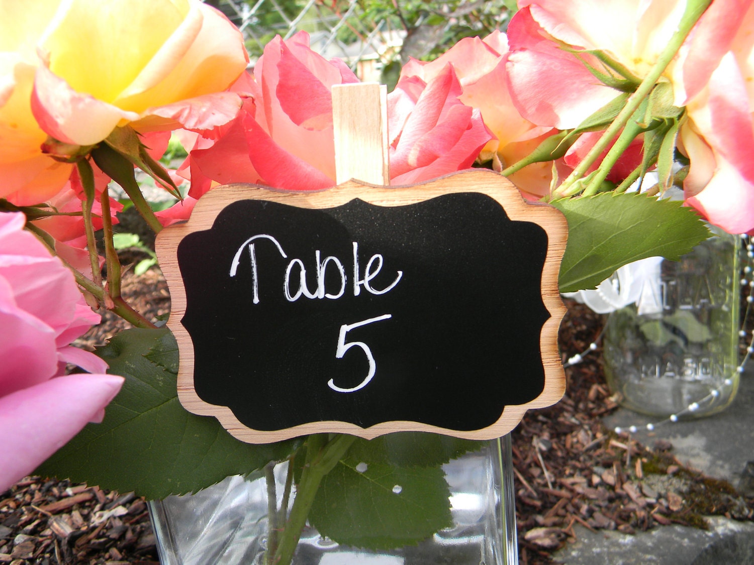 NEW 10 Elegant Chalk Clips LISA by Let's Talk Chalk Wood Chalkboard Place Settings Chalkboards for Table Numbers Candy Bar Buffet Signs