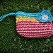Pastel Stripe Wristlet with Blue Fique Flower