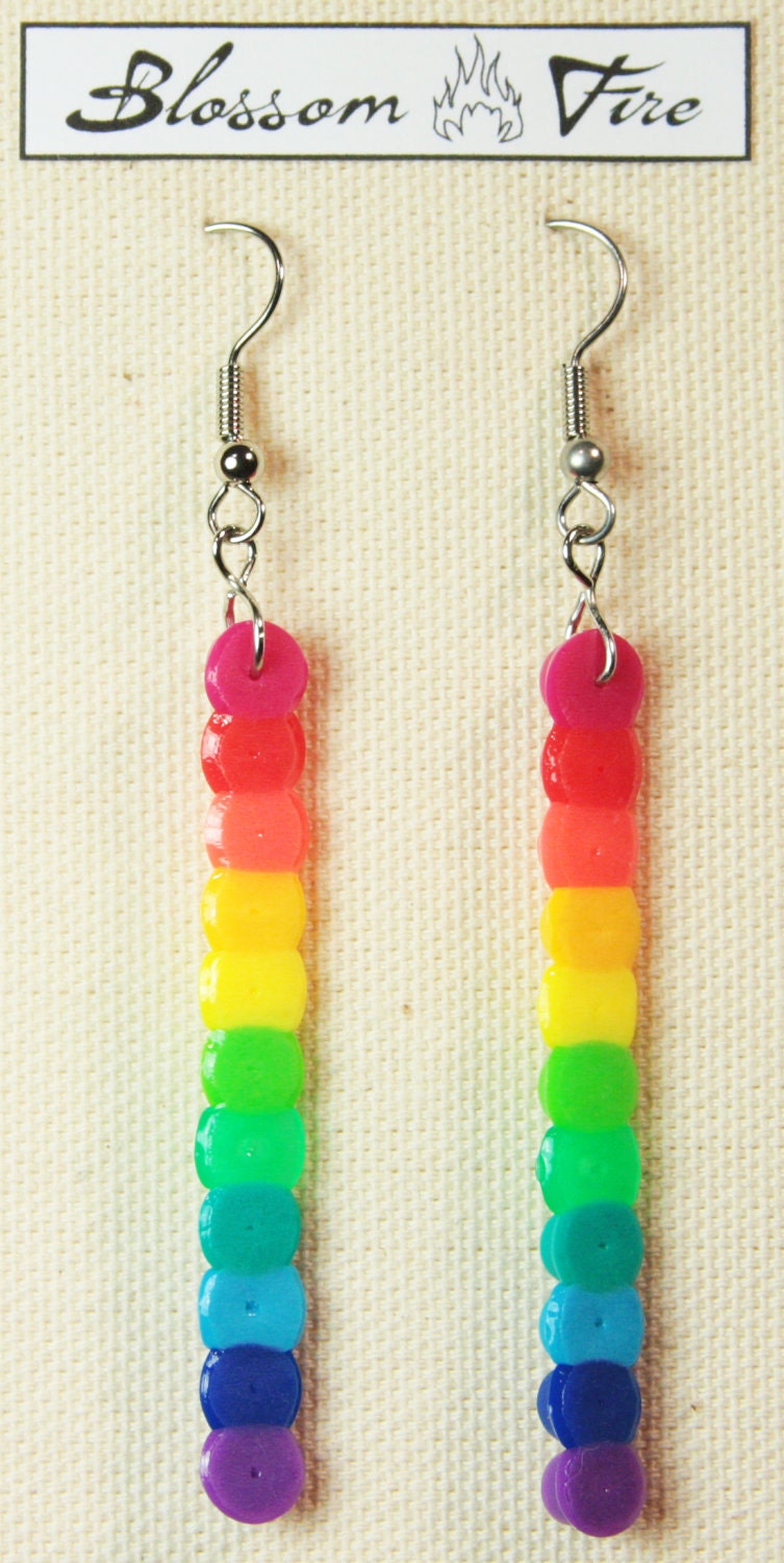 Perler Rainbow Earrings