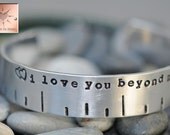 Hand Stamped Custom Aluminum Cuff -  I Love You Beyond Measure