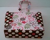 White with Pink, Red, Black Flowers and Dots - 3 Ring Fabric Binder Cover (For Coupons or General Use)